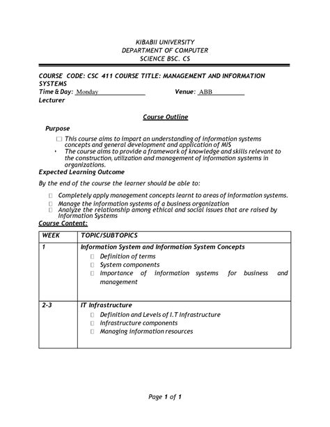 Image result for Cdcs110 Course Outline