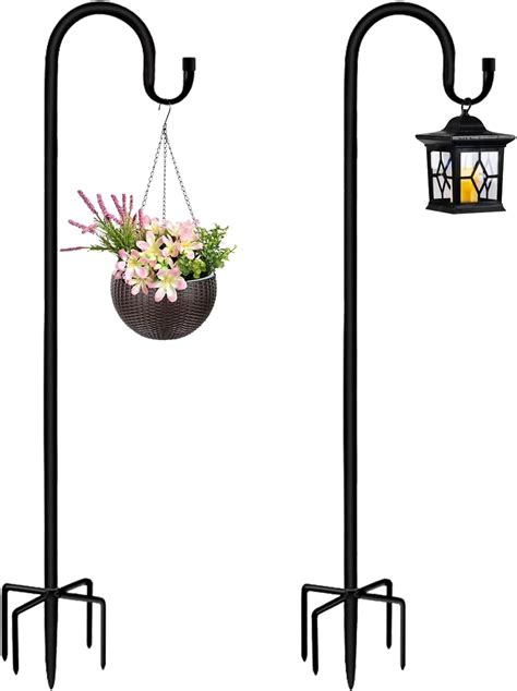 Amazon.com: CL FUN Shepherds Hook Plant Hanger Outdoor 48 Inch 2 Pack ...