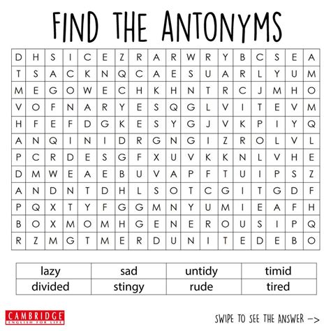 Opposite Word Search