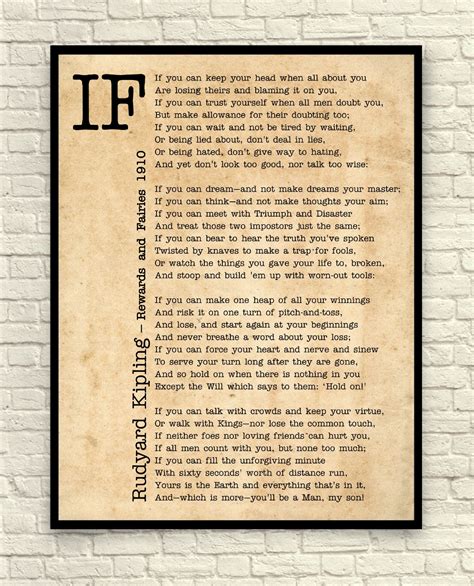If By Rudyard Kipling Printable