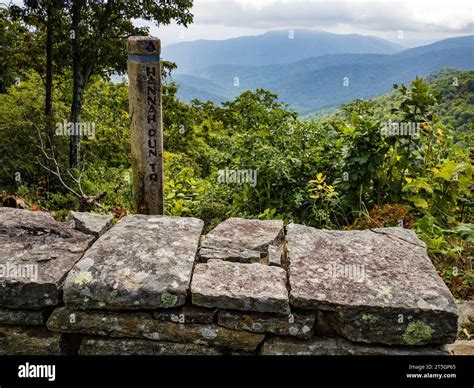 Hannah Run milepost at Skyline Drive, Virginia Stock Photo - Alamy