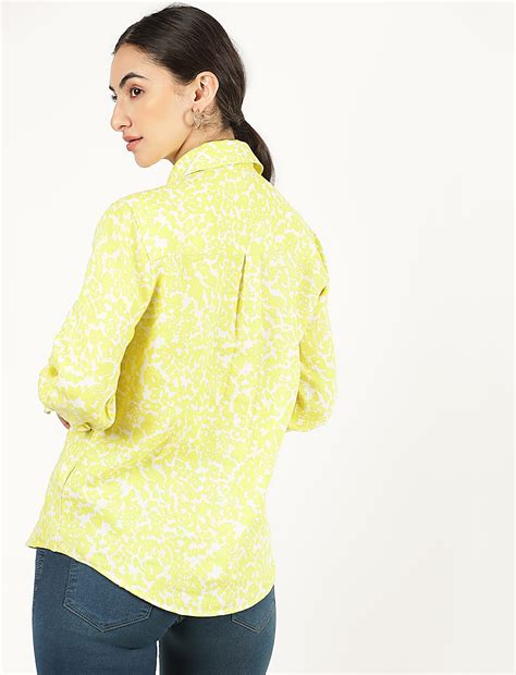 Buy Pure Linen Printed Spread Collar Shirt at Marks & Spencer