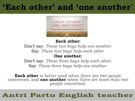 'Each other' & 'One another' | Aprender inglés, Idioma ingles, Segundo ...