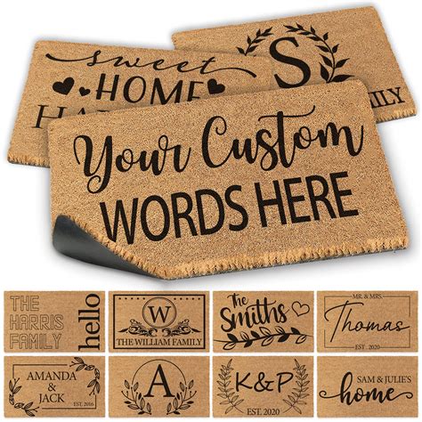 Amazon.com: Personalized Door Mat, Custom Welcome Mat for Front Door ...