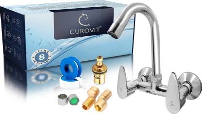 CUROVIT Vignette Smart Brass Sink Mixture Tap Swinging Spout / Wall ...