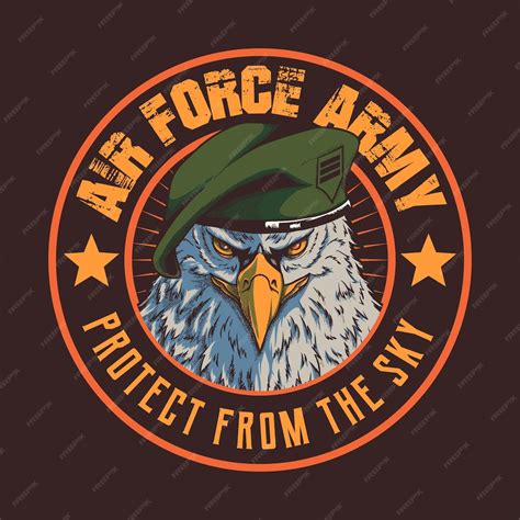 Air force logo using eagle mascot with hand draw style | Premium Vector