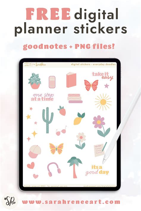 Free Digital Planner Stickers for Goodnotes - Butterfly, Plant, Flower ...