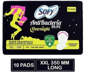 SOFY Anti Bacteria Overnight XXL-10 Sanitary Pads (Pack of 1) Sanitary ...