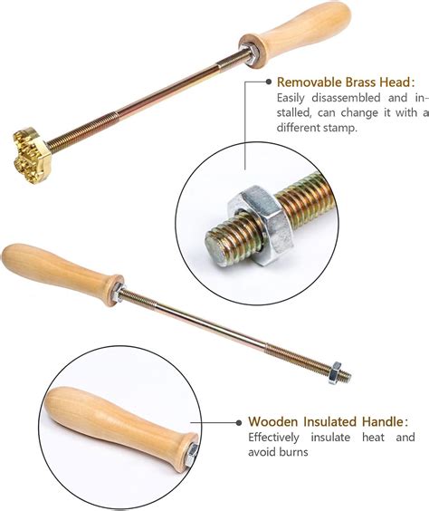 Buy SUPERDANT Wood Branding Iron Gear Mountain Forest Pattern BBQ Heat ...