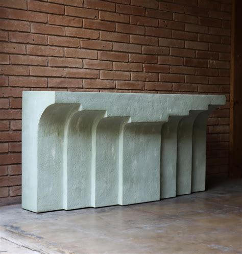 Vintage Faux Concrete or Plaster Console Table - Modernist For Sale at 1stDibs