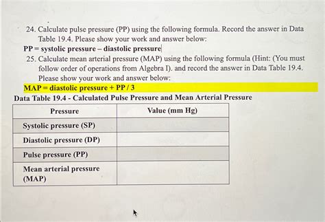 Pulse Pressure Calculation