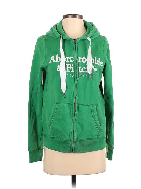 Abercrombie & Fitch Solid Green Zip Up Hoodie Size M - 68% off | thredUP