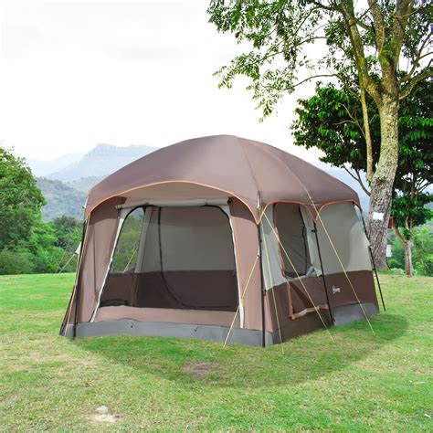 3-4 Man Two Room Cabin Camping Tent with Vestibule and Carry Bag