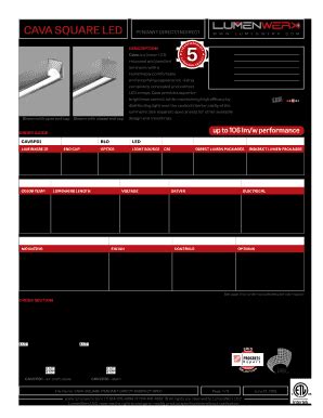 Fillable Online cava square led pendant direct/indirect www Fax Email ...