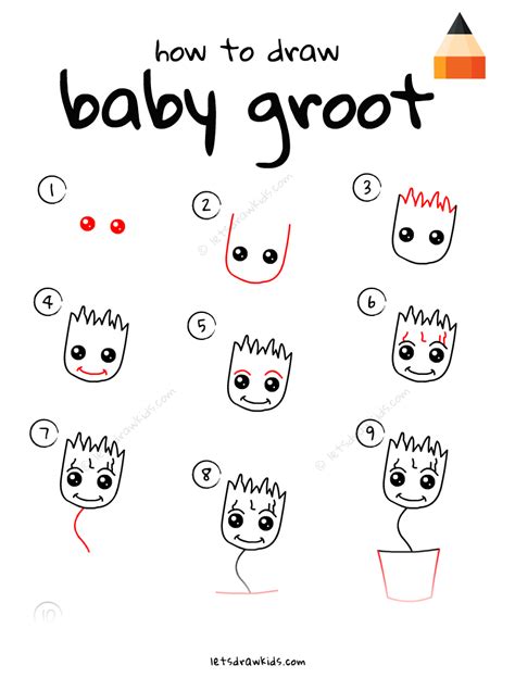 Image result for How to Draw Groot Step by Step