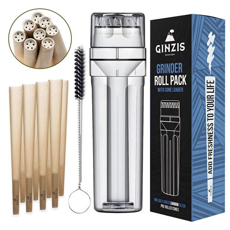 Amazon.com: Ginzis 3-In-1 Herb Grinder Cone Loader Grinder Roller ...