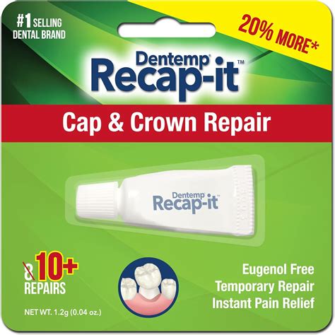 Buy Dentemp Recap-It Cap and Crown Repair Dental Kit - Fast Acting ...