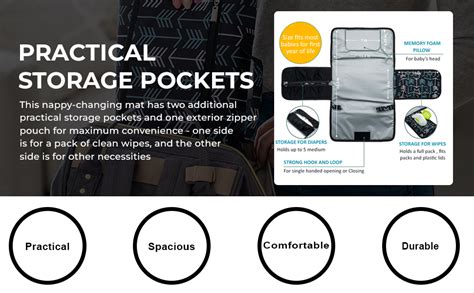 Buy SNOWIE SOFT® Baby Changing Mat with Organizer Bags, Foldable ...