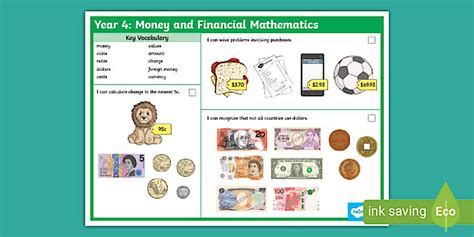 Year 4 Money and Financial Mathematics Maths Knowledge Organiser