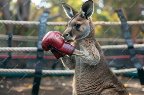 Premium Photo | Kangaroo Boxing Match Australian Marsupial in a Ring ...