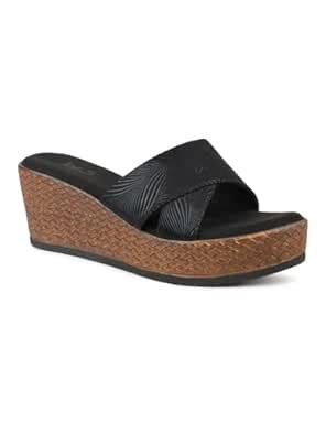 Buy Inc.5 Women Black Textured Wedge Heels at Amazon.in