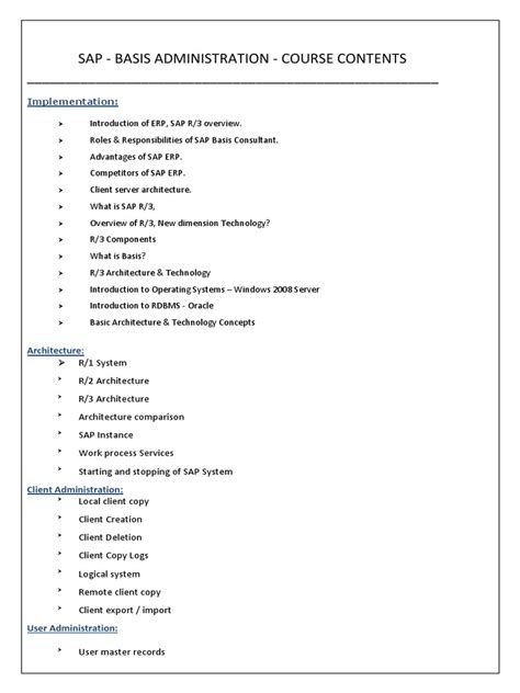 SAP Basis Course 的图像结果