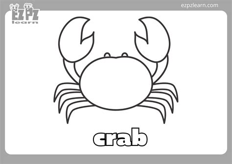 Crab Coloring Page - Ezpzlearn.com