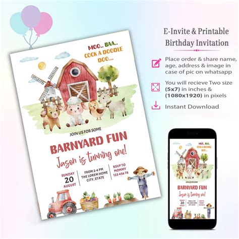 Farm Fresh Theme Invitation for Birthday – Theme My Party