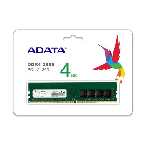 ADATA Premier 4GB DDR4 2666MHz CL19 UDIMM Desktop Memory - tpstech.in