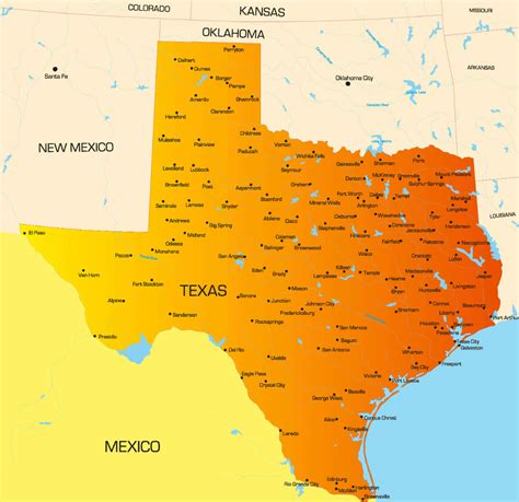 Texas Map - Guide of the World