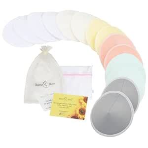 Buy BabyBliss Bamboo Breastfeeding Nursing Pads - 14 Reusable Nipple ...