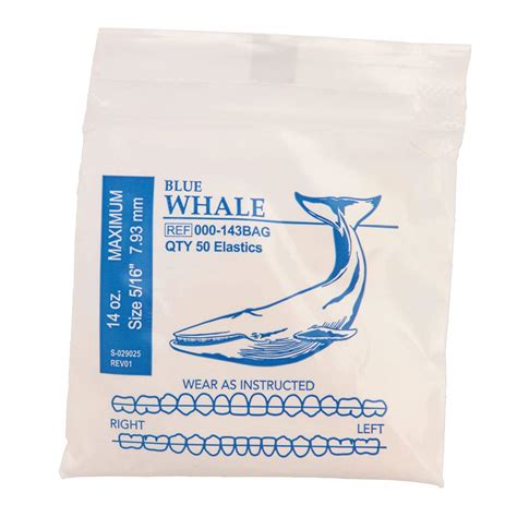 American Orthodontics Elastics Wildlife Blue Whale | Maximum, 14 Oz, 5/ ...