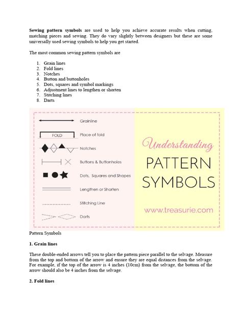 Sewing Pattern Symbols Are Used To Help You Achieve Accurate Results ...