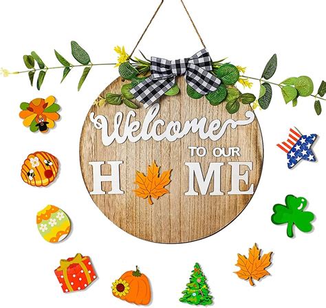 Buy Interchangeable Welcome Home Sign for Front Door, Seasonal Front ...