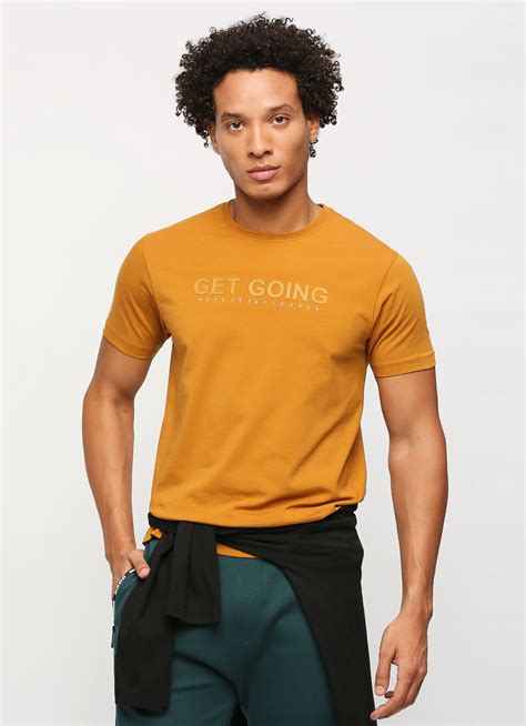 Mustard Crew Neck Short Sleeve T-shirt | Pepe Jeans India