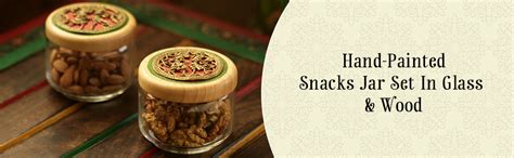 Buy ExclusiveLane 'Dhokra Art' Decorative Cookie Jars with Lid (Set of ...