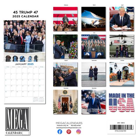 Donald J Trump 45/47 Wall Calendar 2025 – MegaCalendars.com