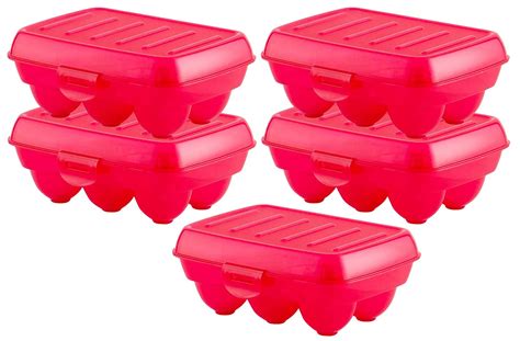 Kuber Industries Plastic 6 Slot Egg Container,Tray, Holder for ...