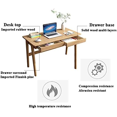 DAKLEY Rectangular Solid Wood Desk, Scandinavian | Ubuy India