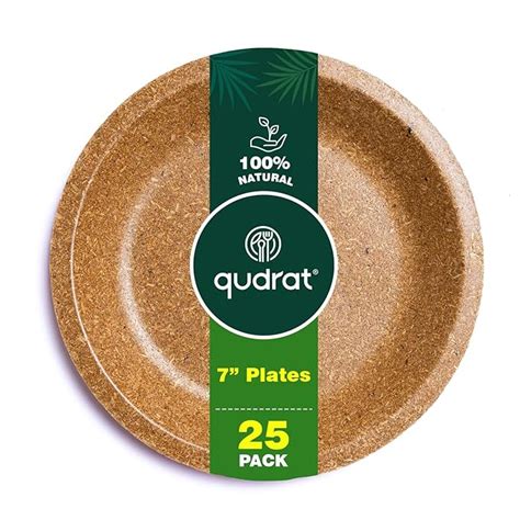 qudrat Disposable Rice Husk Snack Plates (Round 7 inches Pack of 25 ...