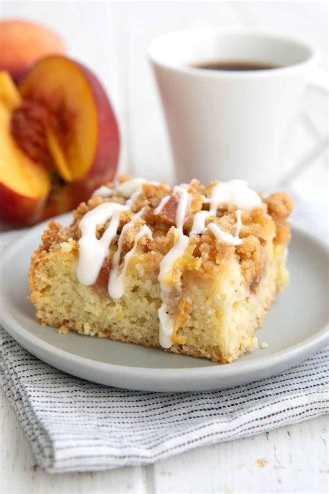 Keto Peach Coffee Cake - All Day I Dream About Food