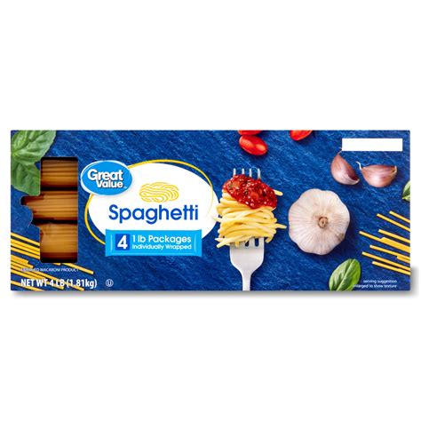 Great Value Spaghetti Pasta, 1 Lb, 4Ct - Walmart.com
