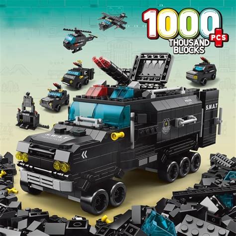 SKY LINE OCEAN 6-in-1 SWAT Truck Building Block Set Toys | STEAM Kit ...