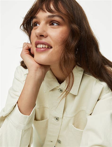 Buy Pure Cotton Denim Relaxed Shacket at Marks & Spencer