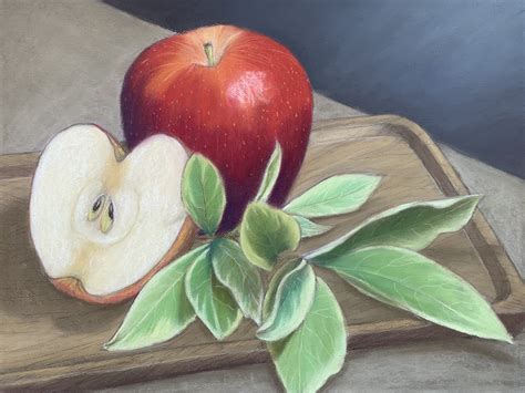 ArtStation - Still Life - Apples and Leaves on Platter