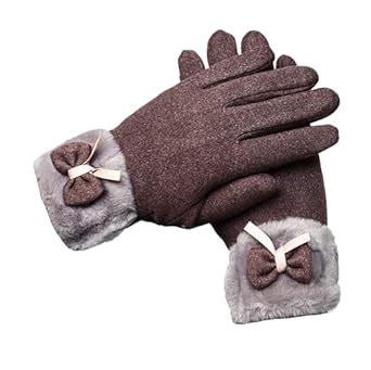 Buy AAMRKOOT Winter Gloves For Girls & Women, with faux fur on inner ...