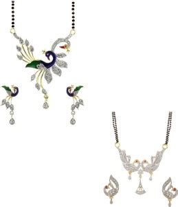 JEWELS GURU Brass, Silver Gold-plated, Rhodium Gold, White, Multicolor ...