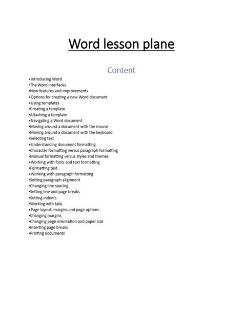 Image result for Word Processing Lesson Plan
