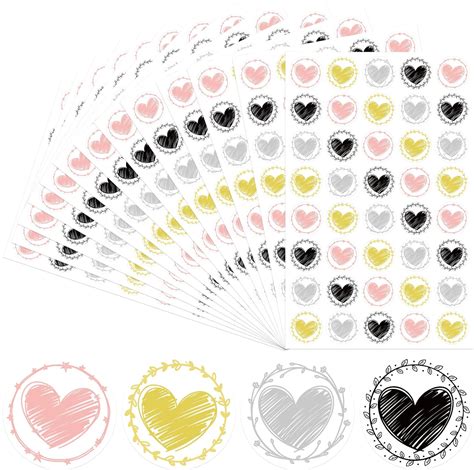 Buy Valentine's Day Heart Stickers 1000PCS Love Decoration Sticker ...