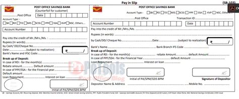 How to fill common Pay in Slip Form for Depositing amount in Post Office?